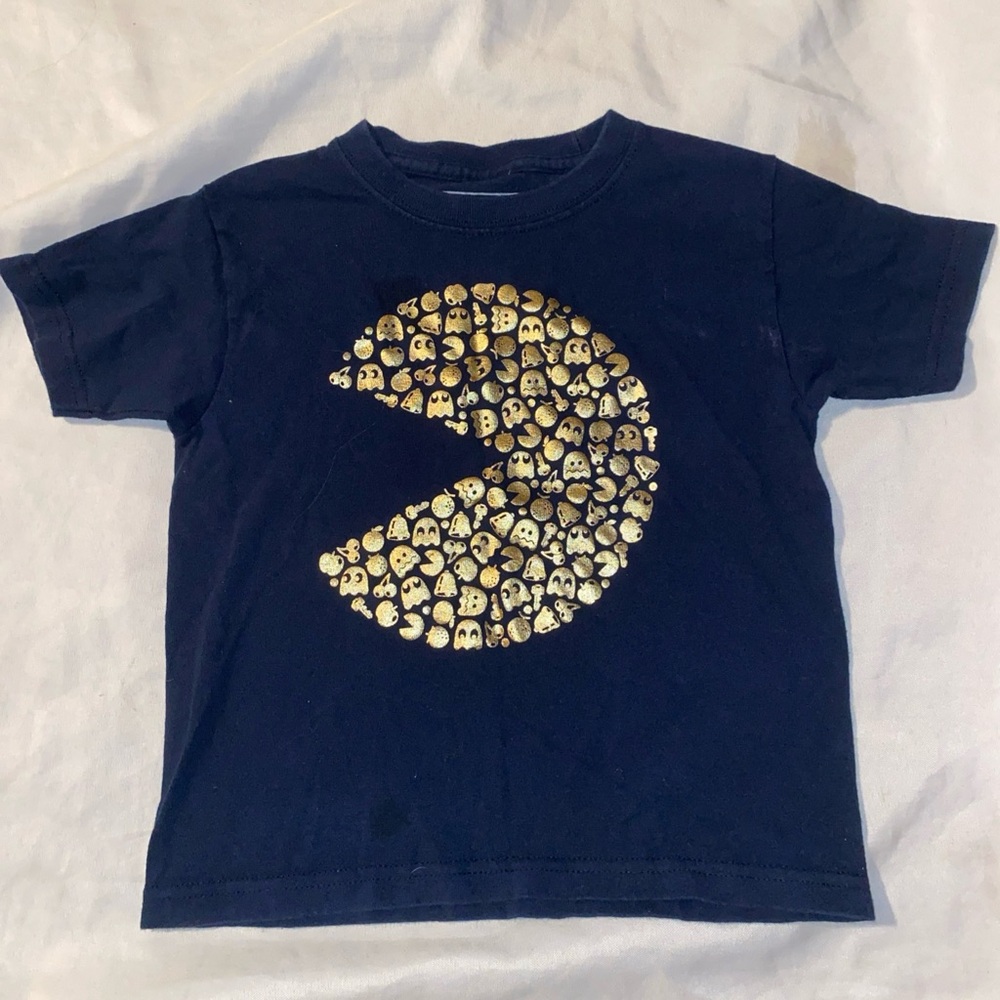 Pac-Man Kids Shirt Size XS Gold Design